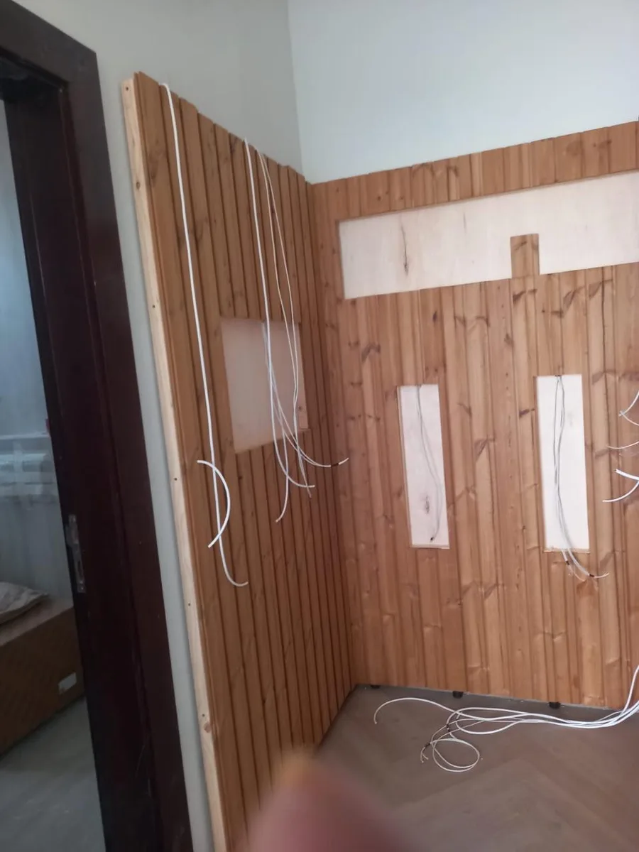 Project 01 wall panelling with wiring run for the infrared panels